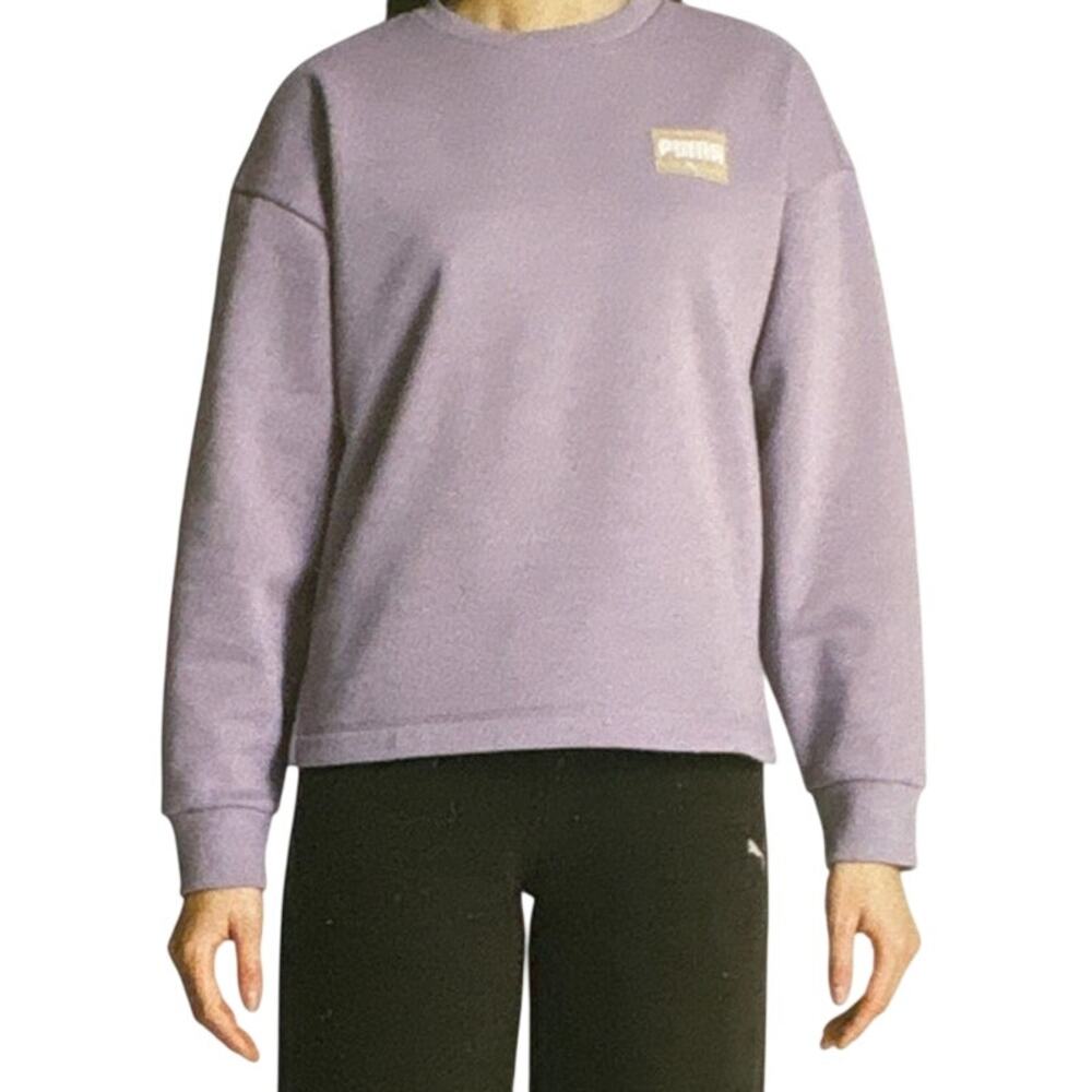 Puma Womens Purple Fleece Crewneck Sweatshirt M